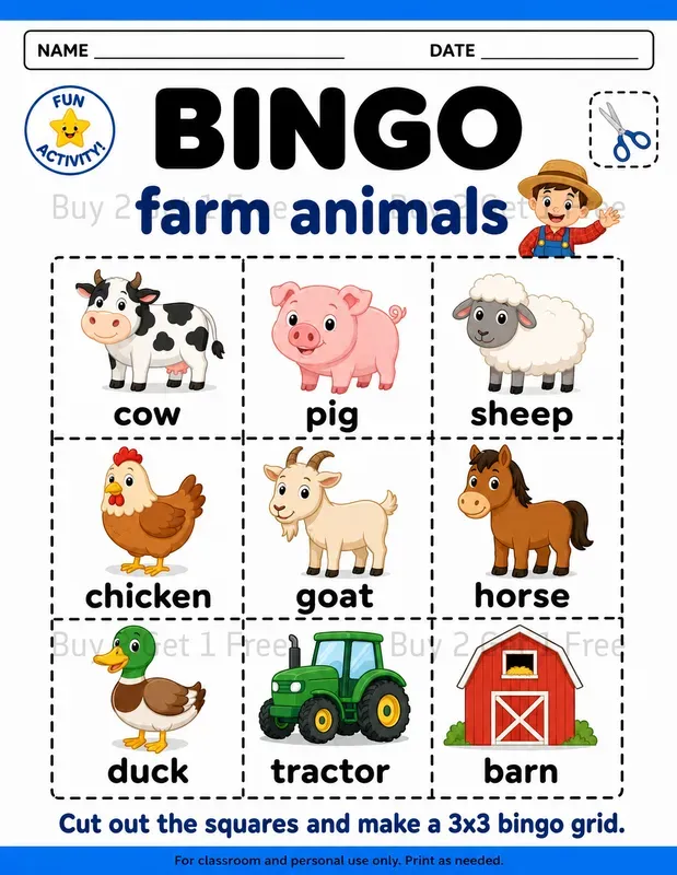 Kids Bingo Worksheets