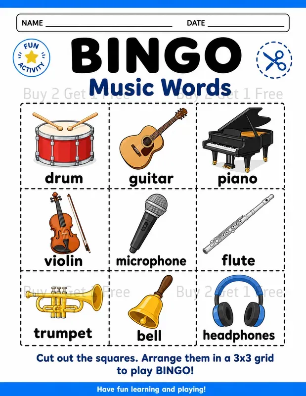 Kids Bingo Worksheets