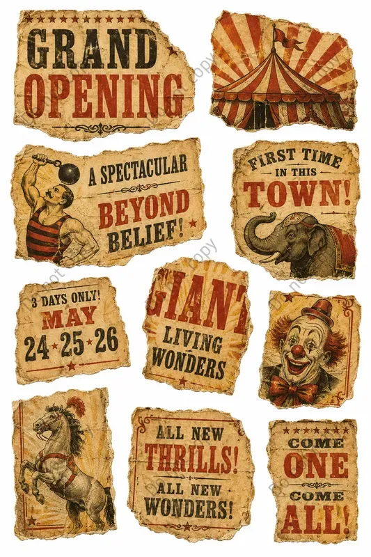 Vintage Circus Bill Ephemera
