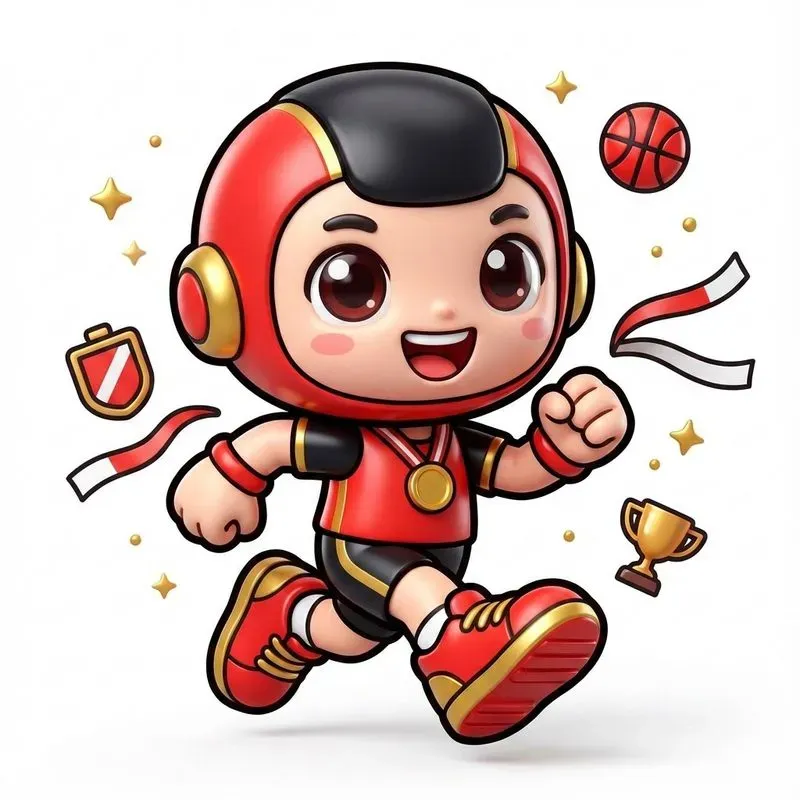 Cute Champion Chibi Sports Mascots
