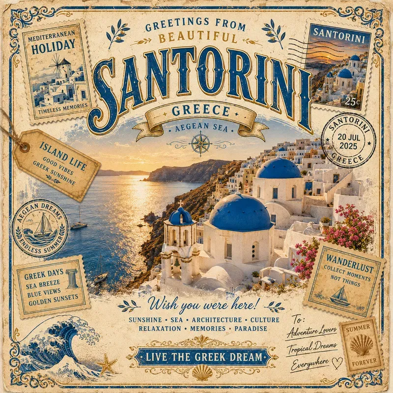 Vintage Summer Postcard Generator