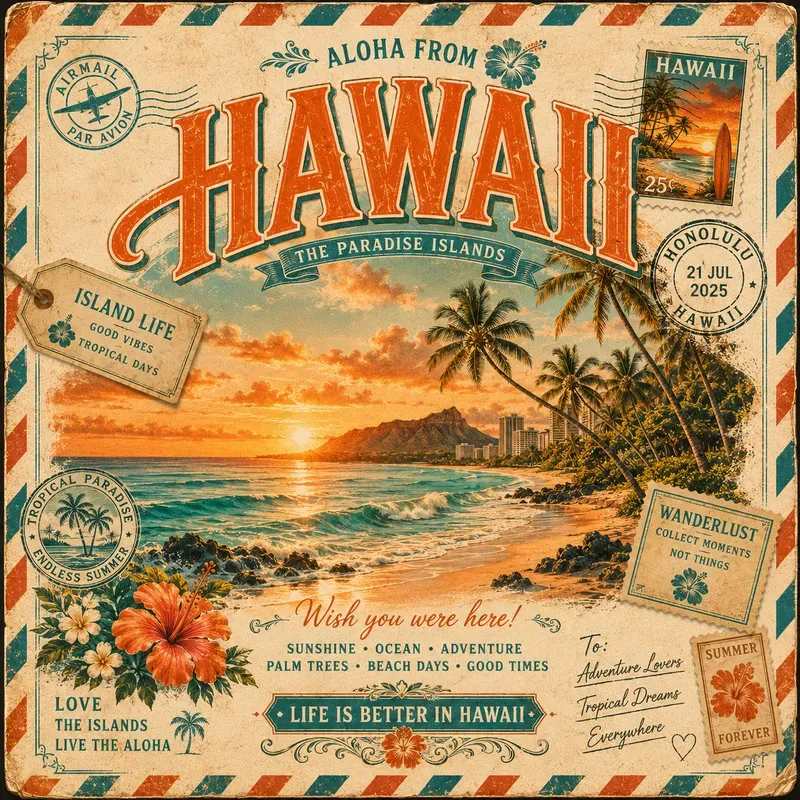 Vintage Summer Postcard Generator