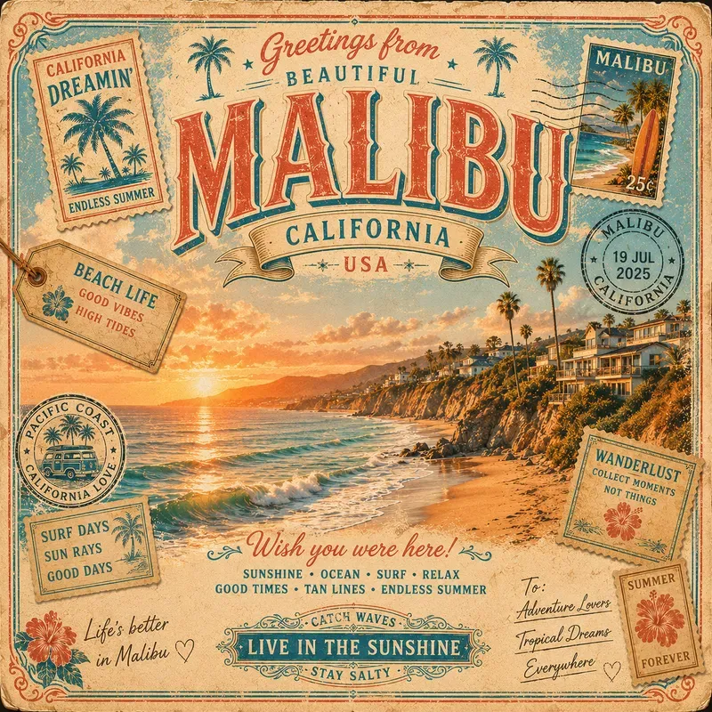 Vintage Summer Postcard Generator