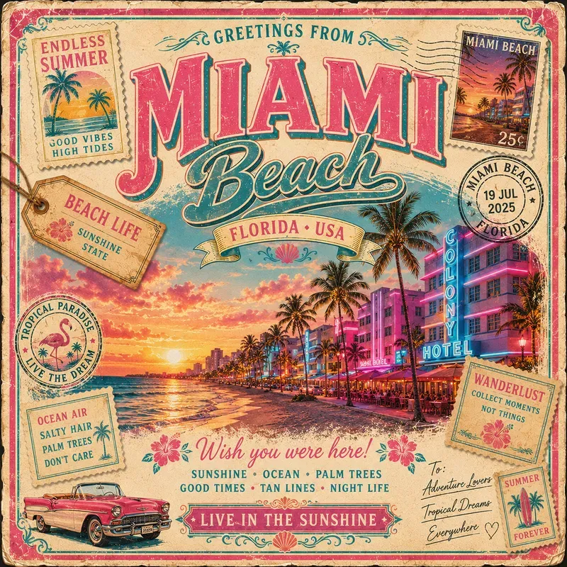Vintage Summer Postcard Generator