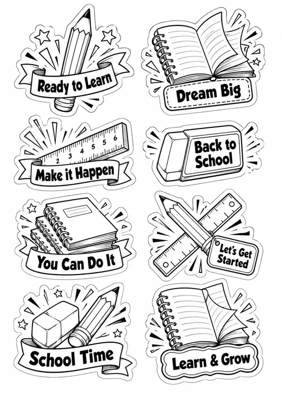 Back To School Popup Stickers Pngs