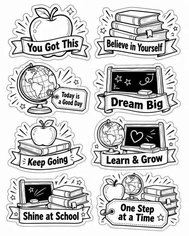 Back To School Popup Stickers Pngs
