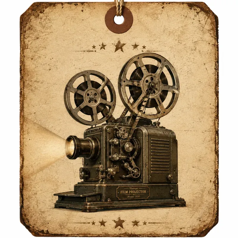 Vintage Retro Cinema Tags Sets