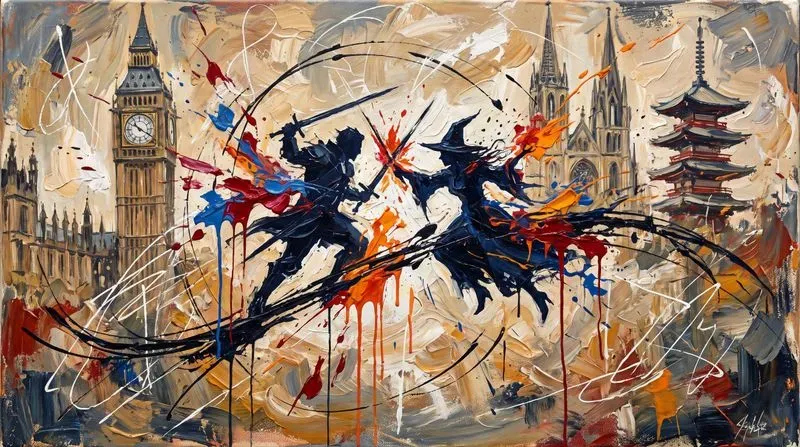 Anime Aerial Combat Canvases