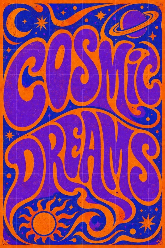 Psychedelic Lettering Posters