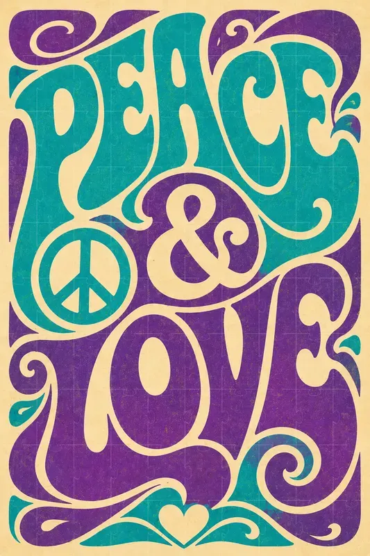 Psychedelic Lettering Posters