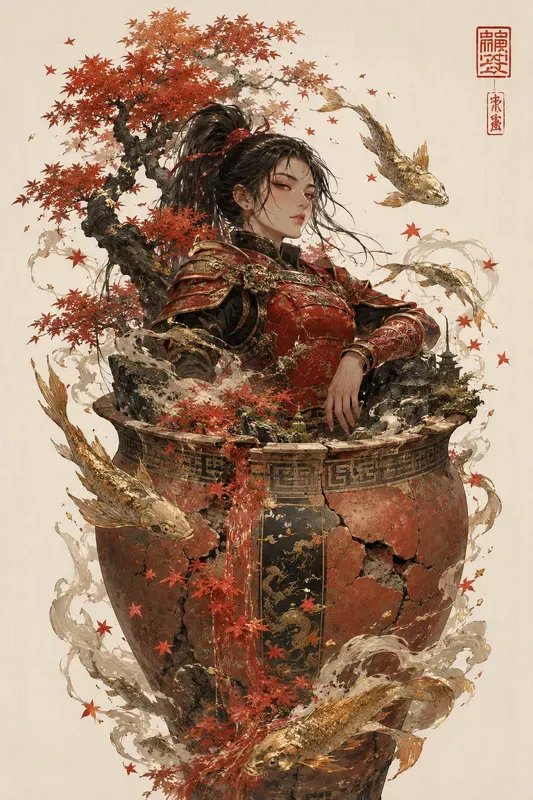 Surreal Ukiyo E Fantasy Portraits