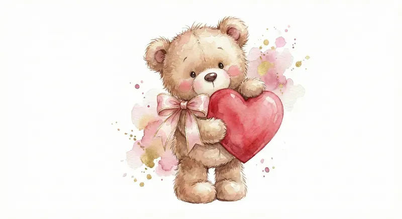 Valentines Romantic Watercolor Clipart