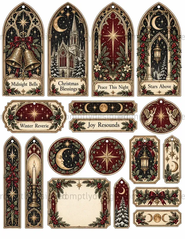 Celestial Gothic Christmas Ephemera