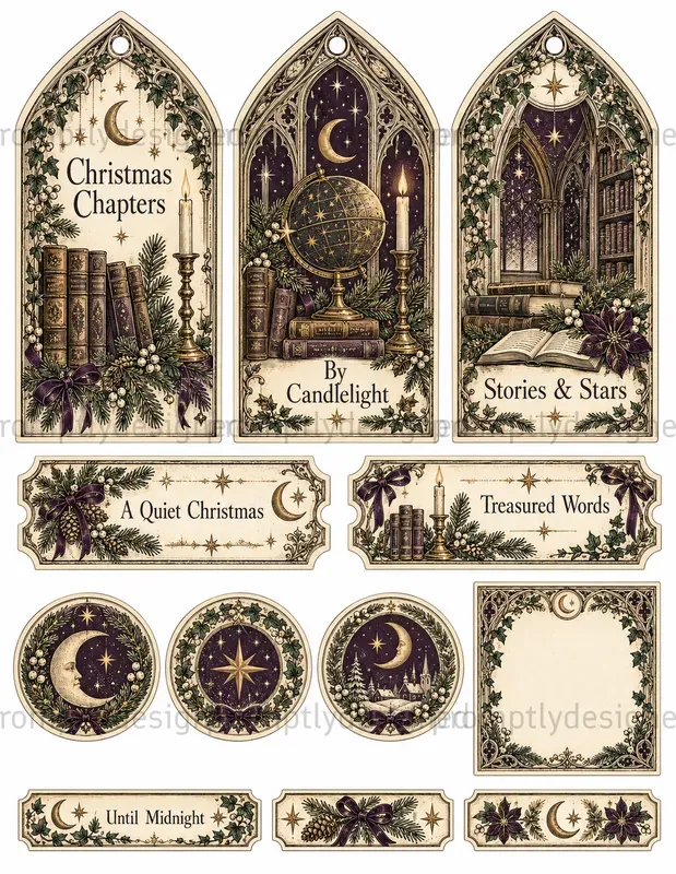 Celestial Gothic Christmas Ephemera