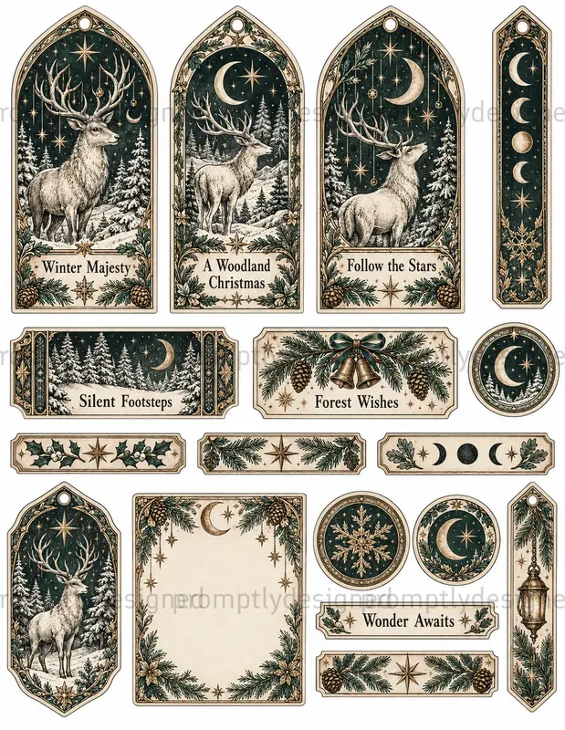 Celestial Gothic Christmas Ephemera