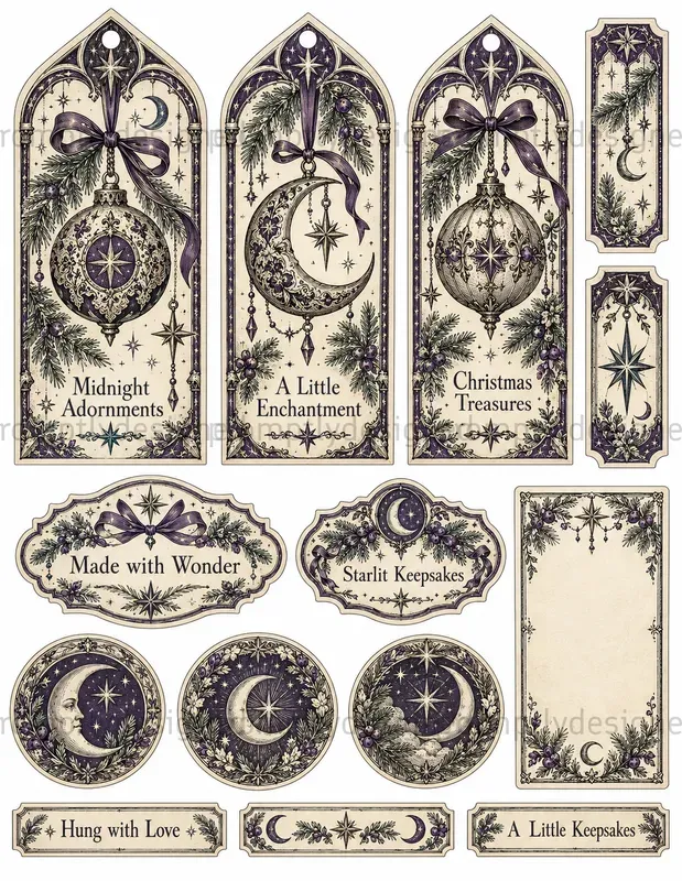 Celestial Gothic Christmas Ephemera