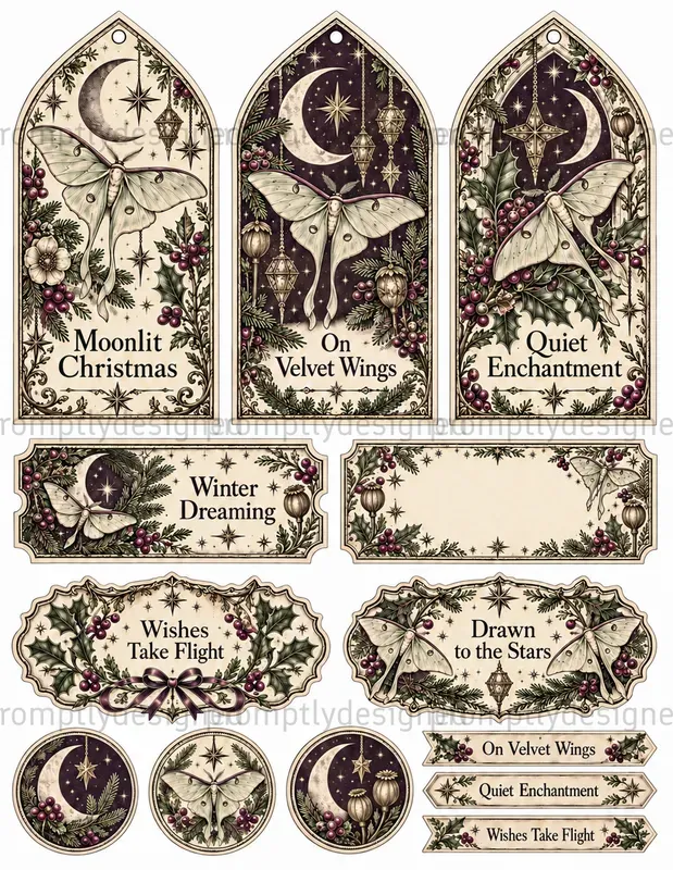 Celestial Gothic Christmas Ephemera