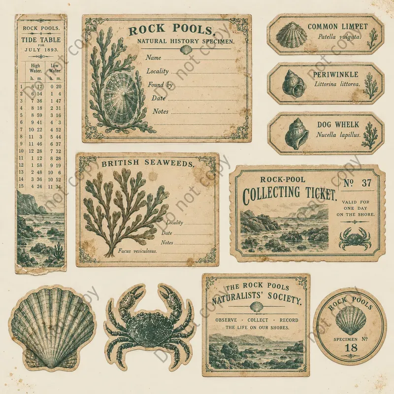 Seaside Naturalist Ephemera Sheets