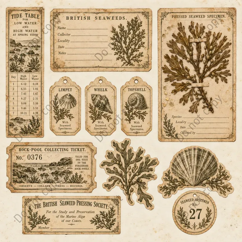 Seaside Naturalist Ephemera Sheets