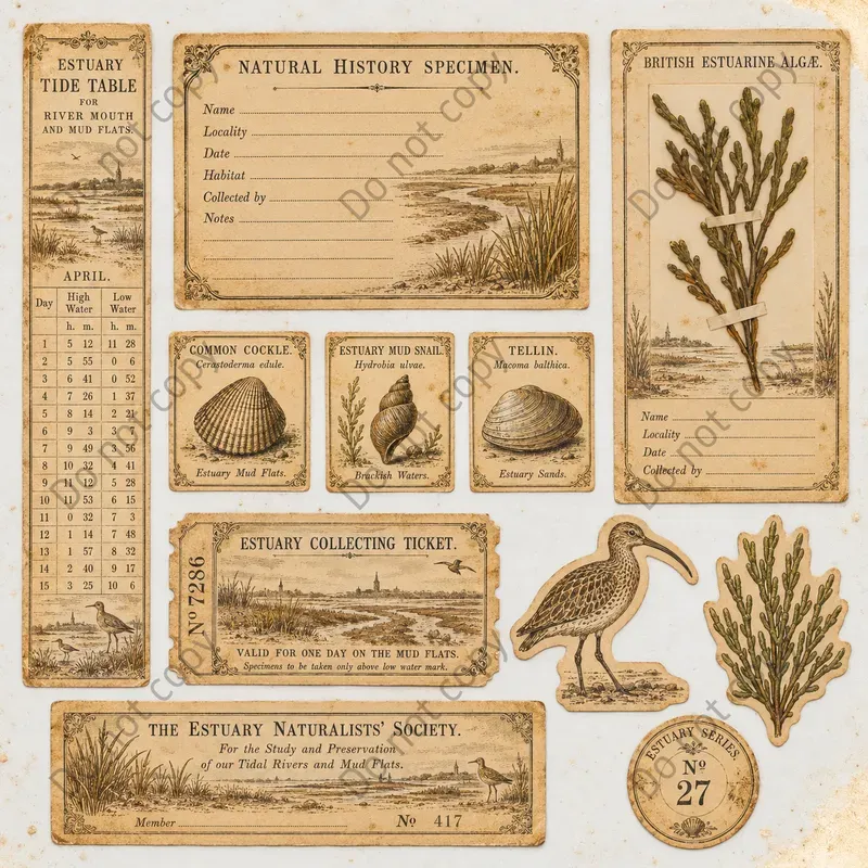 Seaside Naturalist Ephemera Sheets