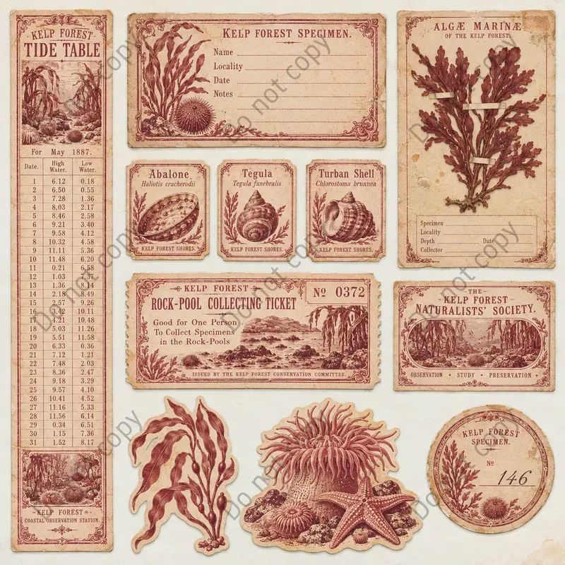 Seaside Naturalist Ephemera Sheets