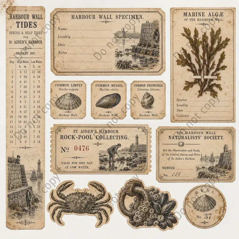 Seaside Naturalist Ephemera Sheets