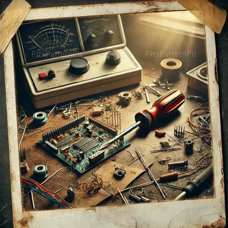 Vintage Polaroidstyle Rustic Tool Scenes