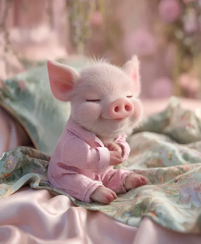 Dreamy Baby Animals In Pajamas