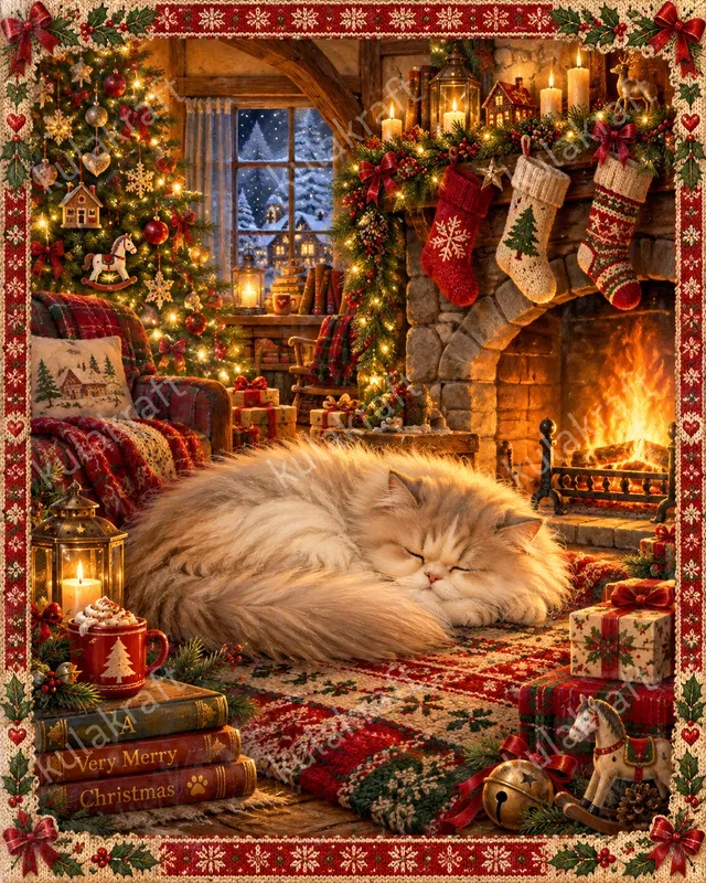 Pet Christmas Storybook Portrait Posters