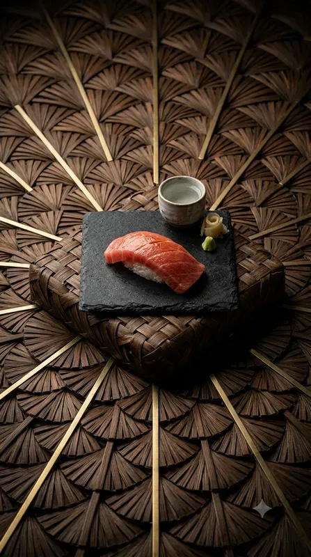 Woven Bamboo Brass Menu Food Stages