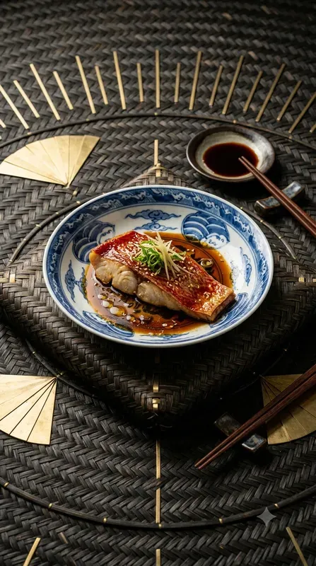 Woven Bamboo Brass Menu Food Stages