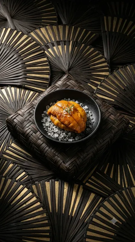 Woven Bamboo Brass Menu Food Stages