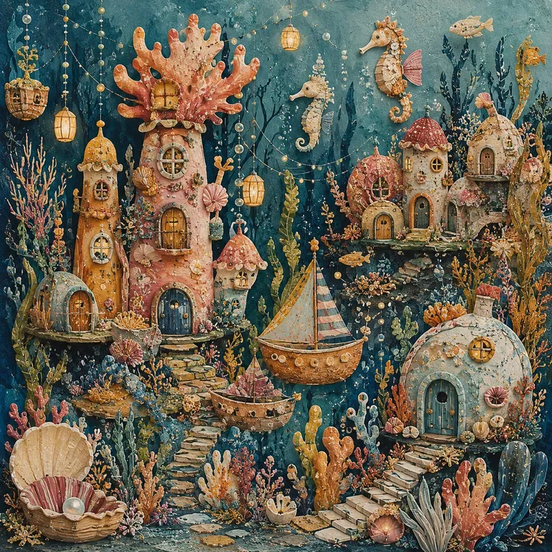 Whimsical Cosmic Folk Art