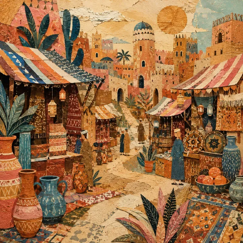 Whimsical Cosmic Folk Art