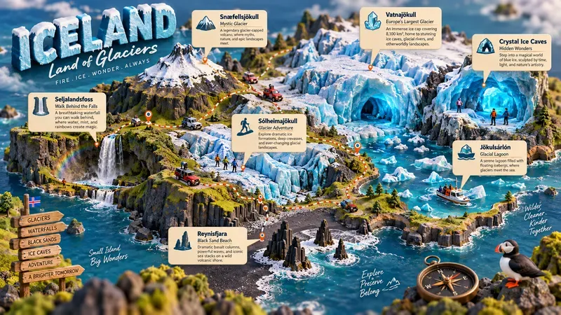 3D Isometric Travel Diorama Maps