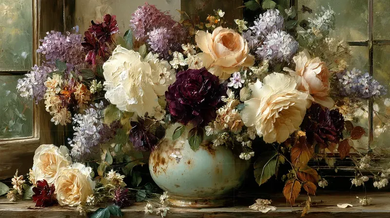 Cottagecore Impasto Floral Oil Paintings