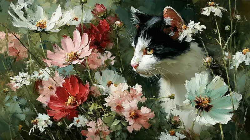 Cottagecore Impasto Floral Oil Paintings
