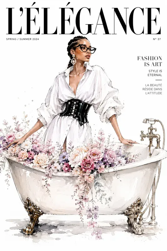Watercolor Fashion Magazine Covers