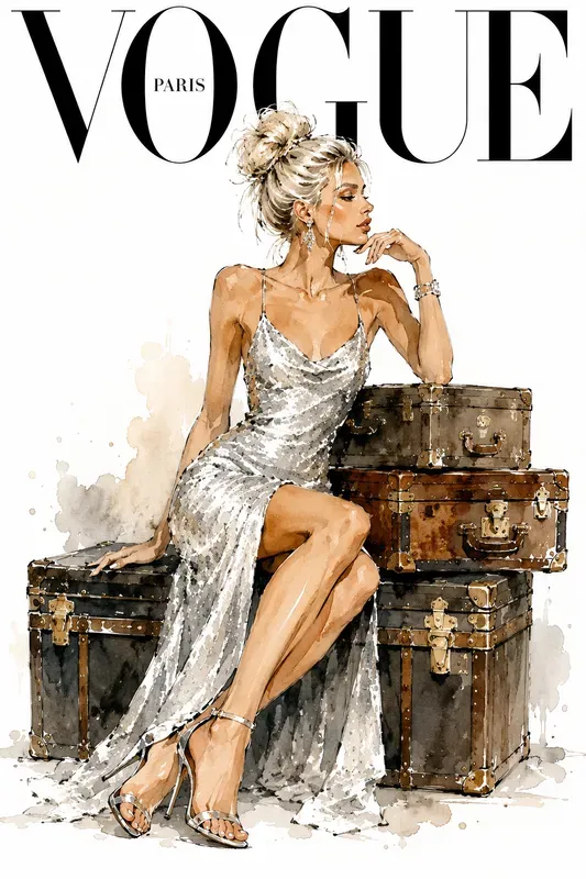 Watercolor Fashion Magazine Covers