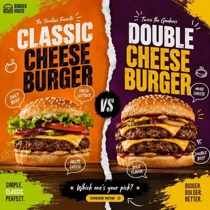 Split Food Choice Social Poster Packs