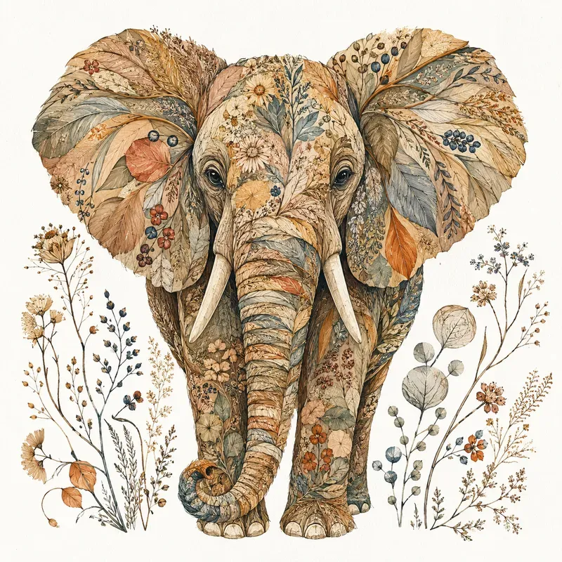 Autumn Botanical Animal Art