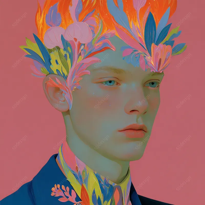 Color Pop Botanical Portraits