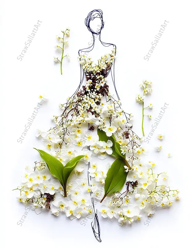 Fantasy Design Line Art Woman Clipart