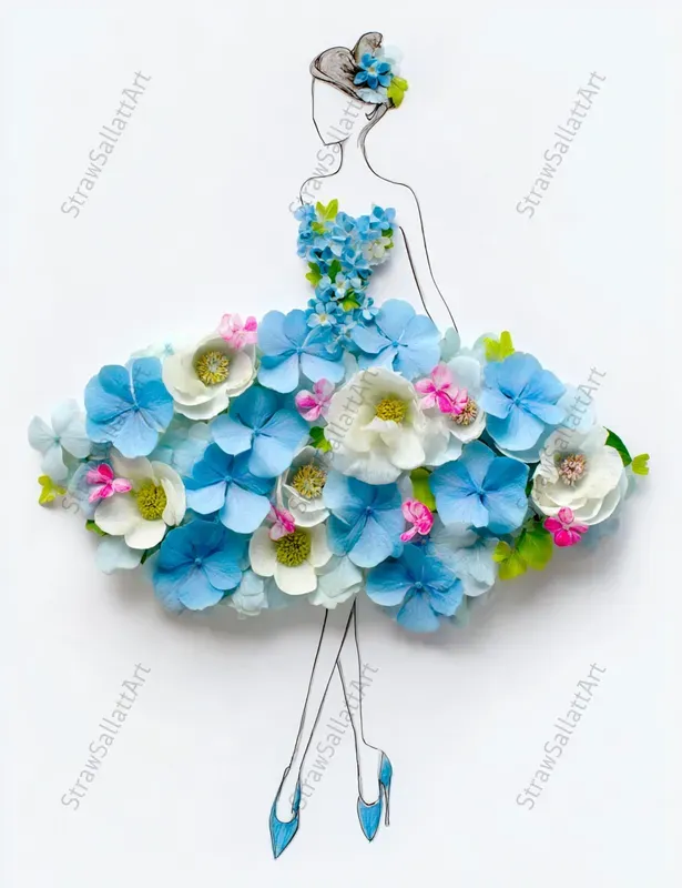 Fantasy Design Line Art Woman Clipart