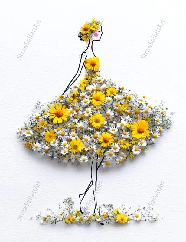 Fantasy Design Line Art Woman Clipart