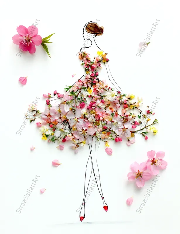 Fantasy Design Line Art Woman Clipart