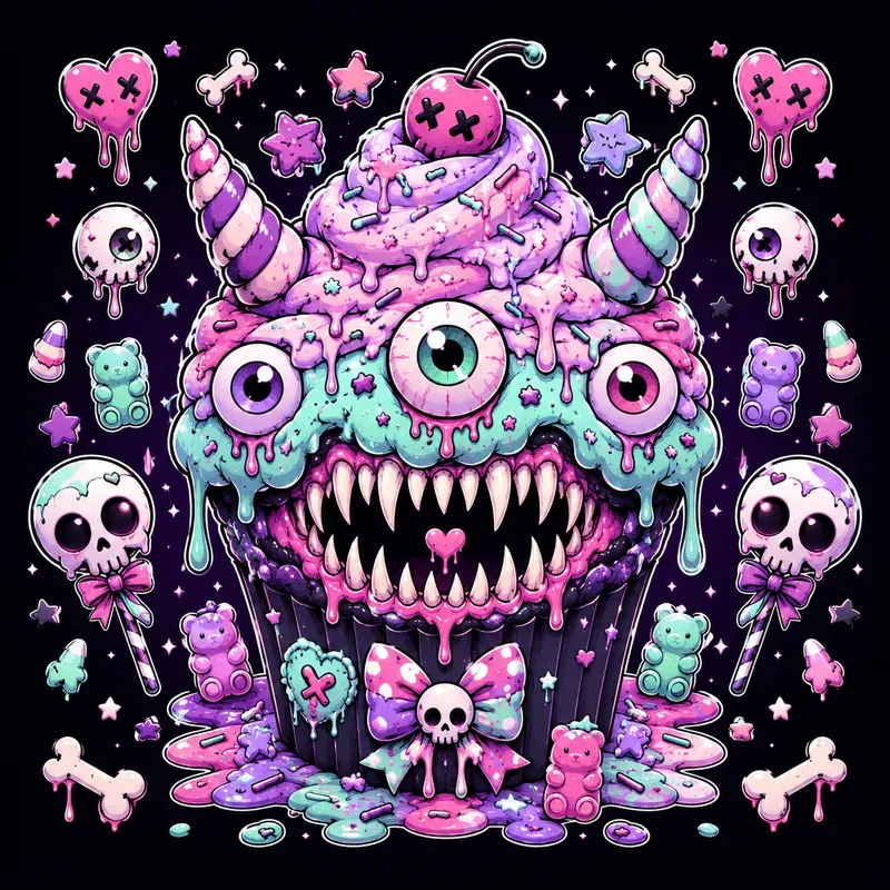 Creepy Kawaii Sticker Creatures