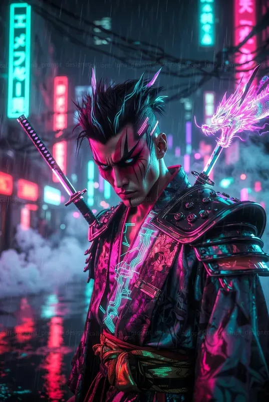 Neon Tokyo Kabuki Portraits