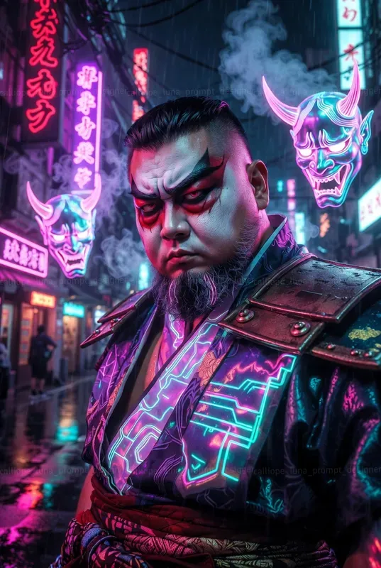 Neon Tokyo Kabuki Portraits