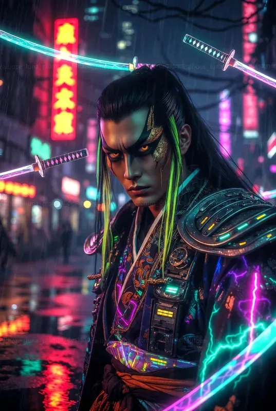 Neon Tokyo Kabuki Portraits